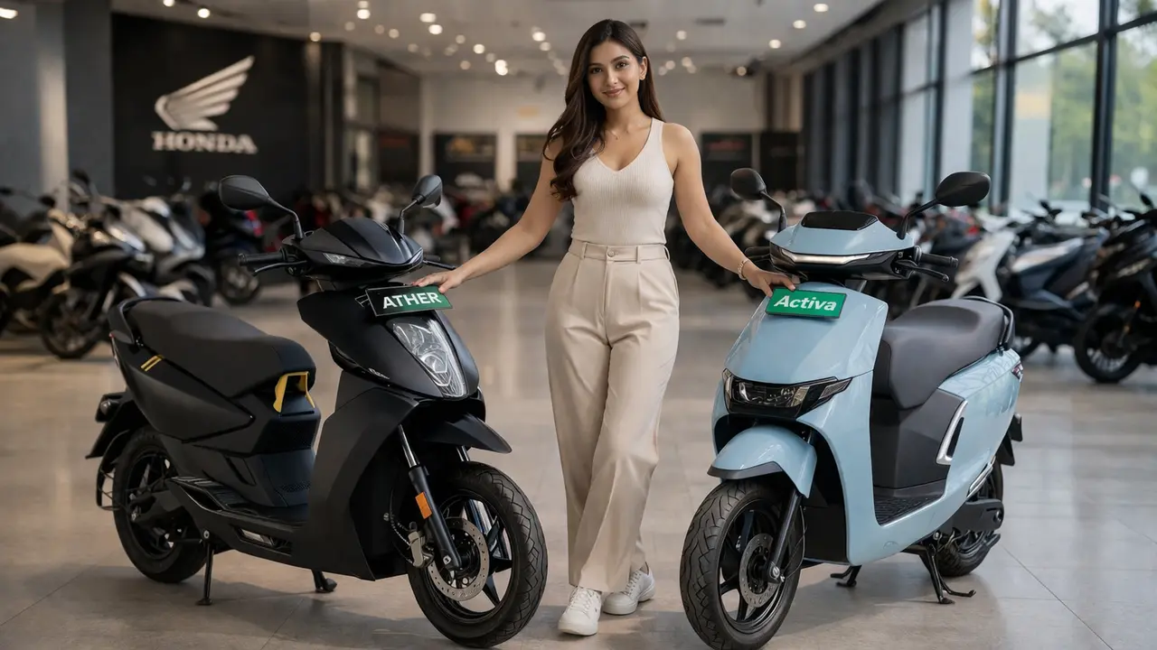 Honda Activa e और Ather 450S electric scooter 2026 comparison with range and features
