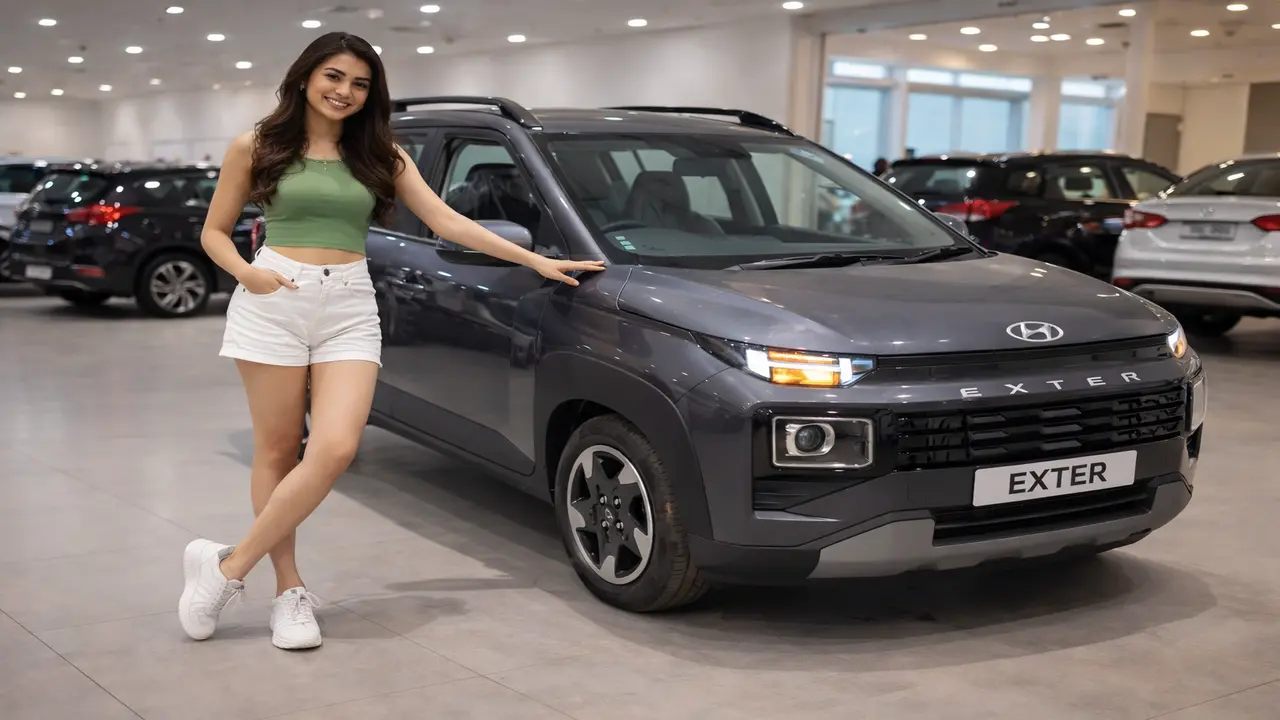 Hyundai Exter 2026 facelift new design front view with LED DRL