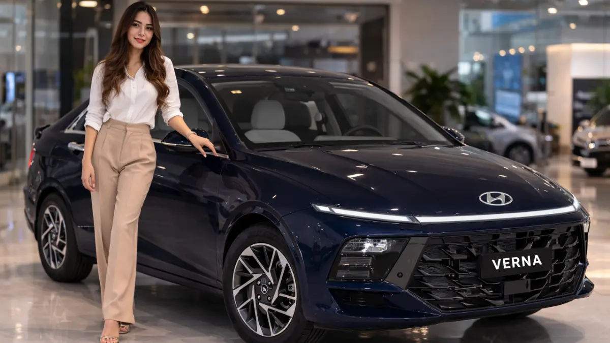 Hyundai Verna 2026 new model futuristic design with LED DRL