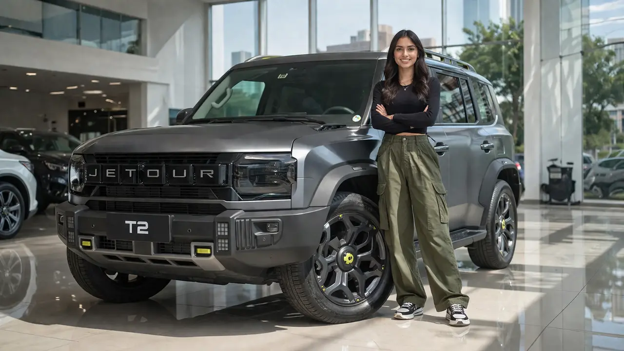 JSW Jetour T2 in india 2026 का front design और rugged SUV look