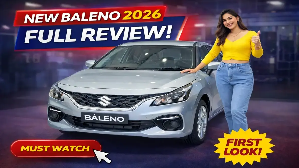 Maruti Suzuki Baleno 2026 front view with review highlights in India