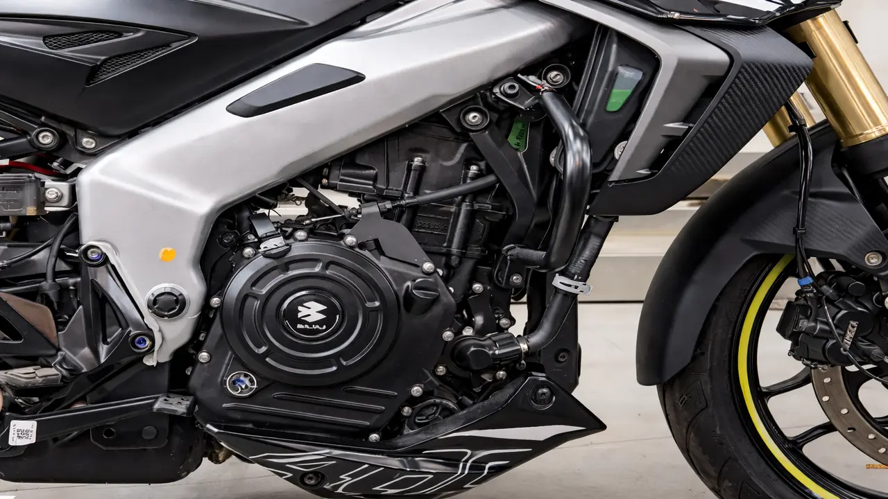 Bajaj Pulsar NS400z engine close up 373cc mileage performance detail with liquid cooled technology