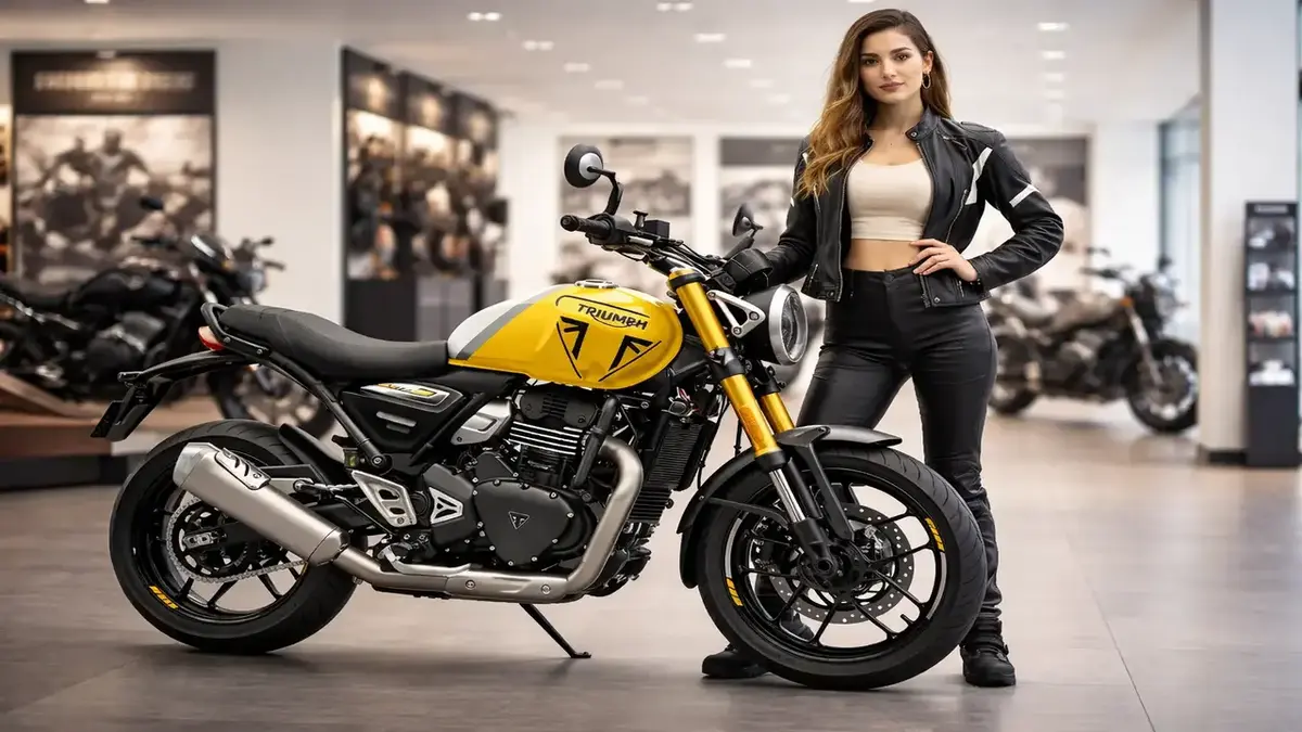 Triumph 350cc 2026 नई 350cc बाइक का प्रीमियम फ्रंट डिजाइन और LED हेडलाइट