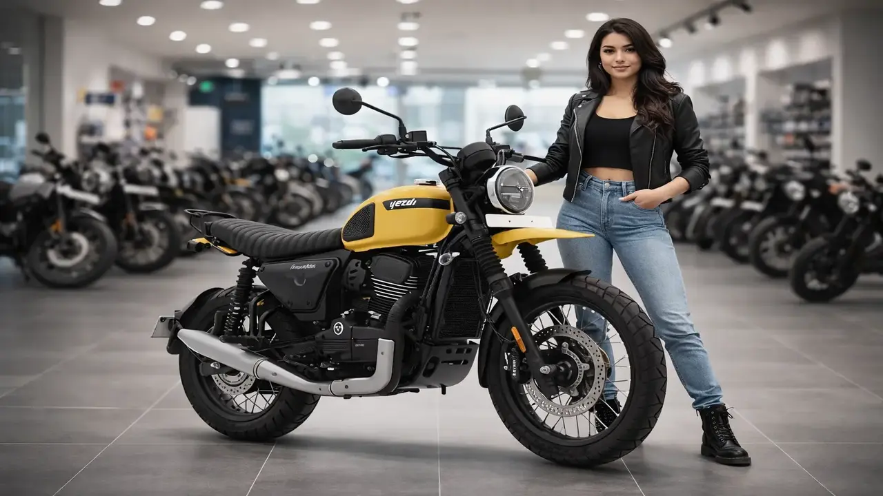 Yezdi Scrambler 2026 new model showing rugged design and off-road capability in India