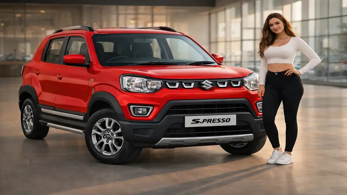 Maruti Suzuki S-Presso 2026 front design with compact SUV styling in budget segment India