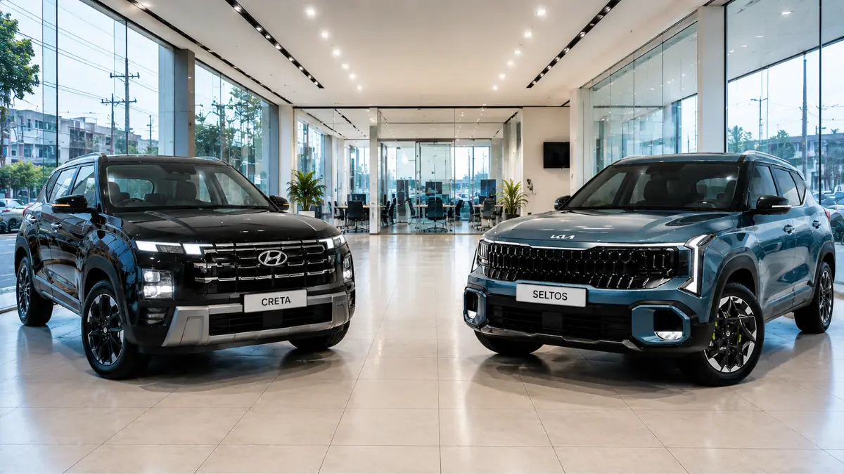 Kia Seltos vs Hyundai Creta 2026 SUV comparison with price features mileage and specifications