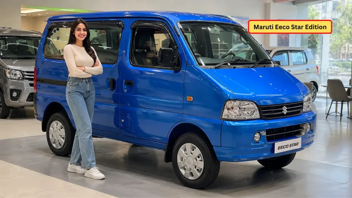 Maruti Eeco Star Edition 2026 side profile with premium graphics and spacious design