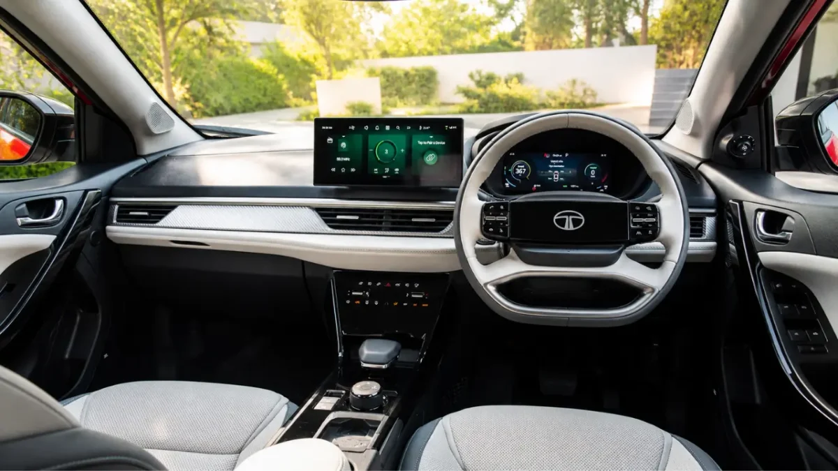 Tata Curvv EV SeriesX interior dashboard touchscreen digital cluster