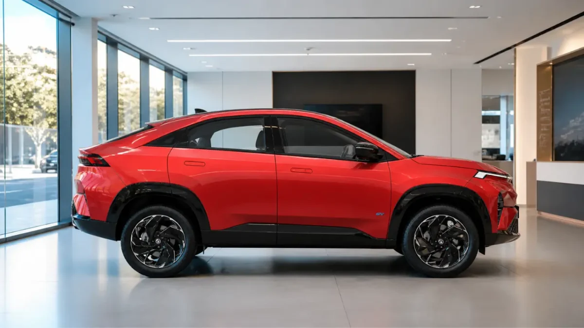 Tata Curvv EV Seriesx SUV side profile sporty design