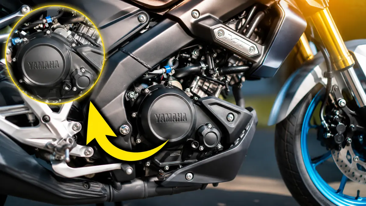 2026 Yamaha MT-15 V4 TFT 155cc liquid cooled VVA engine close up image